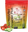 PowderVitamin Electrolytes Powder Plus (100 Servings) Strawberry Cucumber Electrolyte Powder Zero Calorie Keto,0Sugar, No Maltodextrin,1000mg Potassium,120mg Calcium,120mg Magnesium, Hydration Powder 2