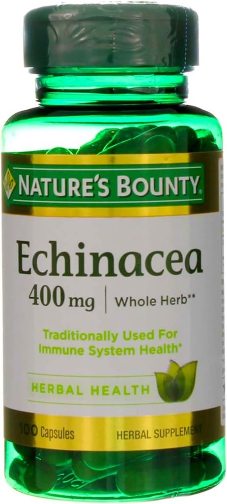 Nature's Bounty Natural Whole Herb Echinacea 400mg, 100 Capsules (Pack of 2) 2