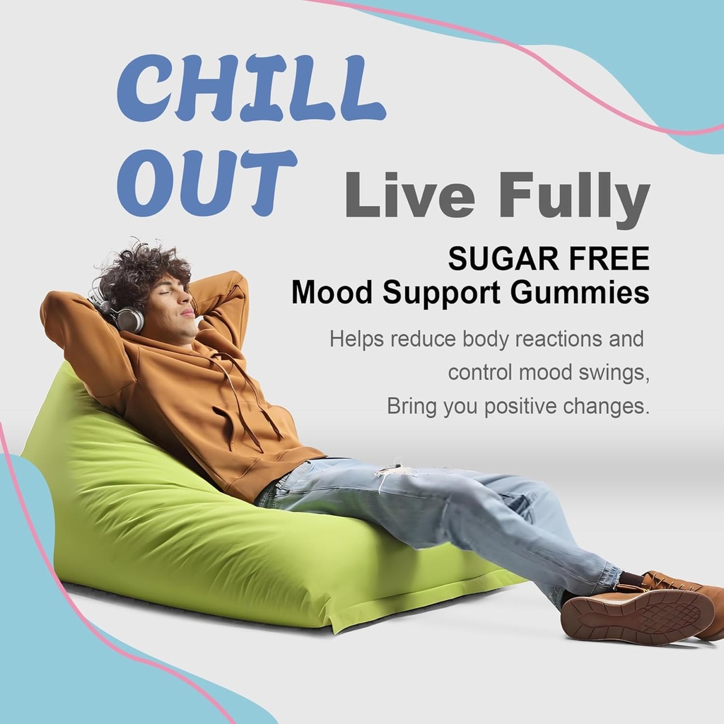 Sugar Free Ashwagandha Calm Gummies with L-Theanine, Vitamin D3, Vegan Omega 3, CoQ10 & Rhodiola Rosea for Women Men, Natural Relax Calming Mood Supplement, Strawberry Flavor, Vegan, 60 Filled Gummies 5