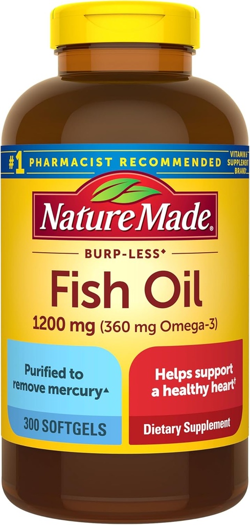 Nature Made Burp-Less Ultra Omega-3 from Fish Oil 1400 mg, Dietary Supplement for Healthy Heart Support, 45 Softgels, 45 Day Supply 6