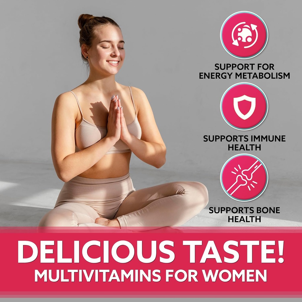 Droppels Women's Multivitamin Gummies with Folic Acid, Vitamins A, D, C, E, K, B6, B12, Biotin & More | Vegan, Non-GMO & Pectin-Based Daily Vitamins for Women | Peach Tea Flavor, 60 Count 5