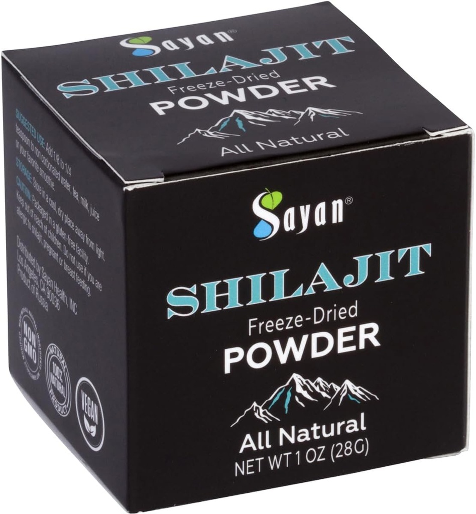 Sayan Pure Shilajit Powder 1oz/28g, 5 Months Supply - Potent Organic Fulvic Acid Supplement - Supports Immune System, Memory, Focus, and Provides Natural Energy - Freeze-Dry Extract, Vegan, Non-GMO 2