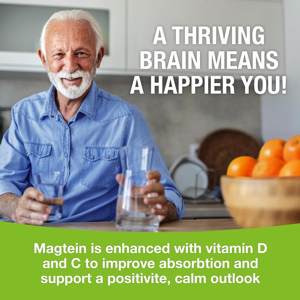 Magtein - Magnesium L-Threonate Supplement, Memory, Focus, Sleep & Brain Health Formula for Men & Women, Cognitive Support for Adults, Clinically Researched - 60 Veg Capsules 5