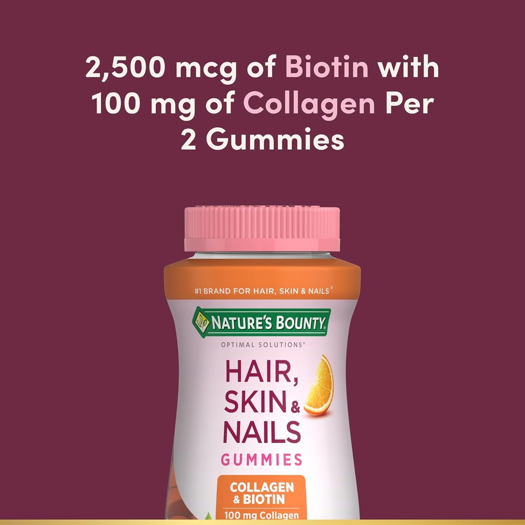 Nature's Bounty with Biotin and Collagen, Citrus Gummies, 140 Ct 5