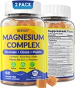 Magnesium Complex Gummies 400mg, Magneisum Glycinate Citrate Malate + Turmeric, GABA, B6 B12, Kava Kava, L-Theanine for Sleep, Calm, Relaxation, Energy, Magnesium Gummies for Women Men, Vegan, 2 Pack 2