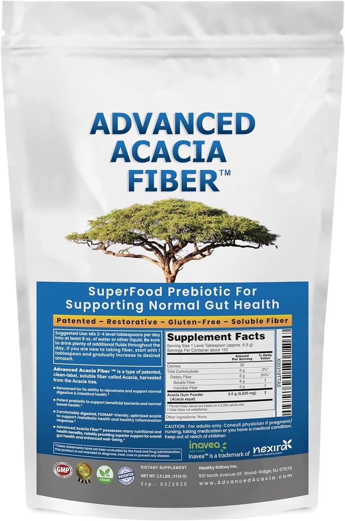 Organic Acacia Fiber Powder Prebiotic Soluble Fiber Powder Perfect Bathroom Trips, Digestion, IBS Relief, Leaky Gut Repair 24oz w/Scooper 2