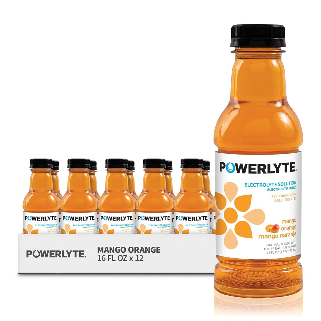 Sport Hydration Electrolyte Solution Drink for Rehydration | Mango Orange | 16 Fl Oz | 12-Pack 2