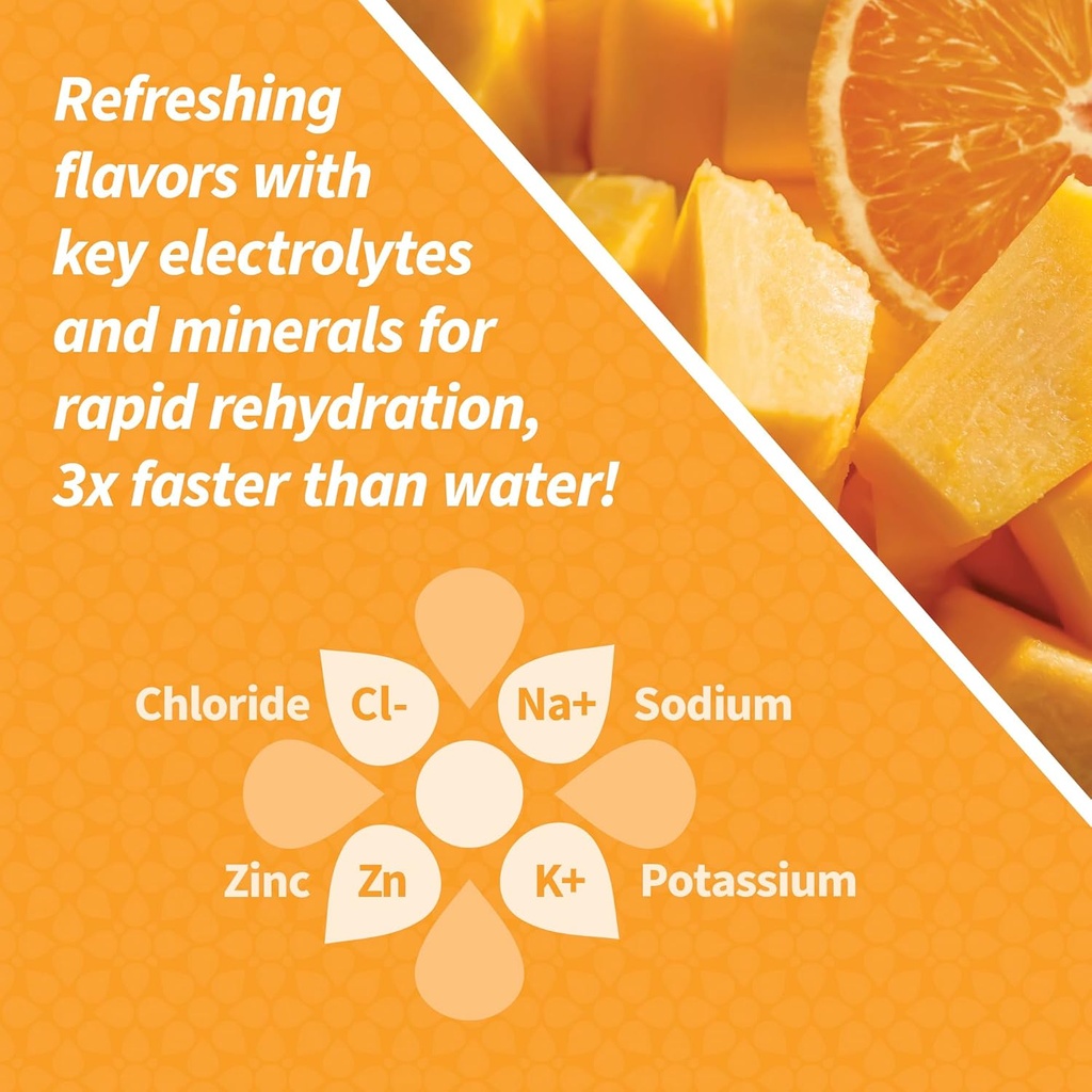 Sport Hydration Electrolyte Solution Drink for Rehydration | Mango Orange | 16 Fl Oz | 12-Pack 4