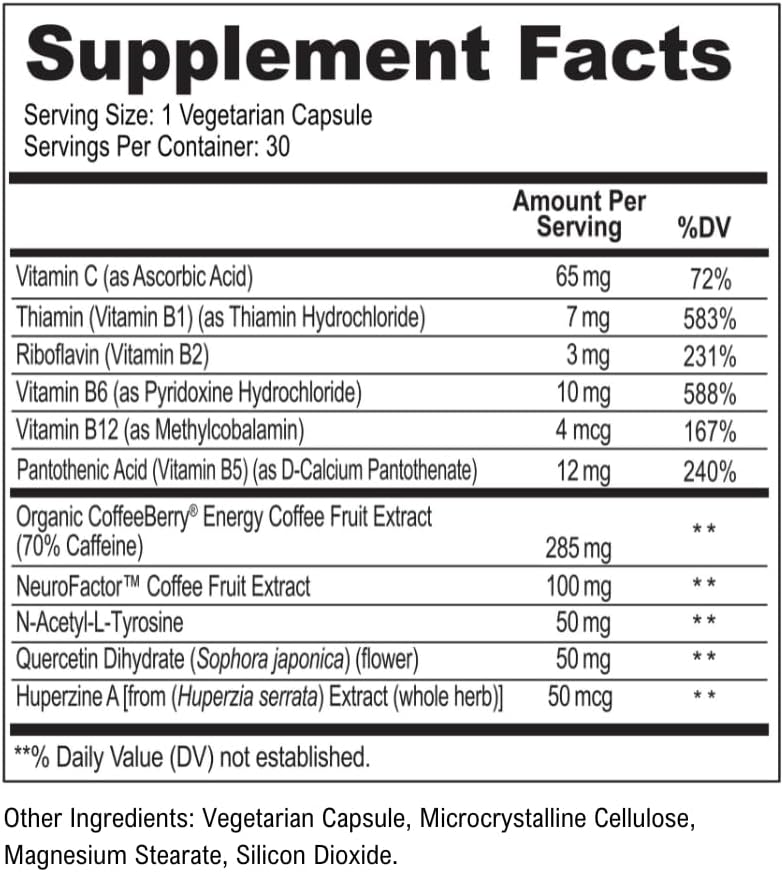 ScimeraMD® FocusMD Brain Supplement with Nootropic Organic Coffeeberry, Huperzine A for Memory, Focus, and Energy, 30 CT 4