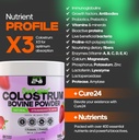 Bovine Colostrum X3 Supplement Powder for Humans, 100% Pure Whole Natural Grass Fed Superfood, High IgG, Plus Probiotic & Prebiotic, Natural Strawberry Flavor, Made in USA 6
