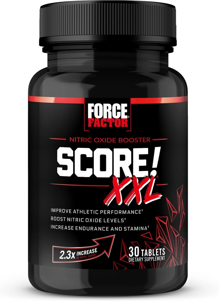 FORCE FACTOR Score! XXL Nitric Oxide Booster Supplement for Men with L-Citrulline, Horny Goat Weed, Black Maca, & Tribulus Terrestris to Increase Stamina, Energy, and Physical Performance, 30 Tablets 2