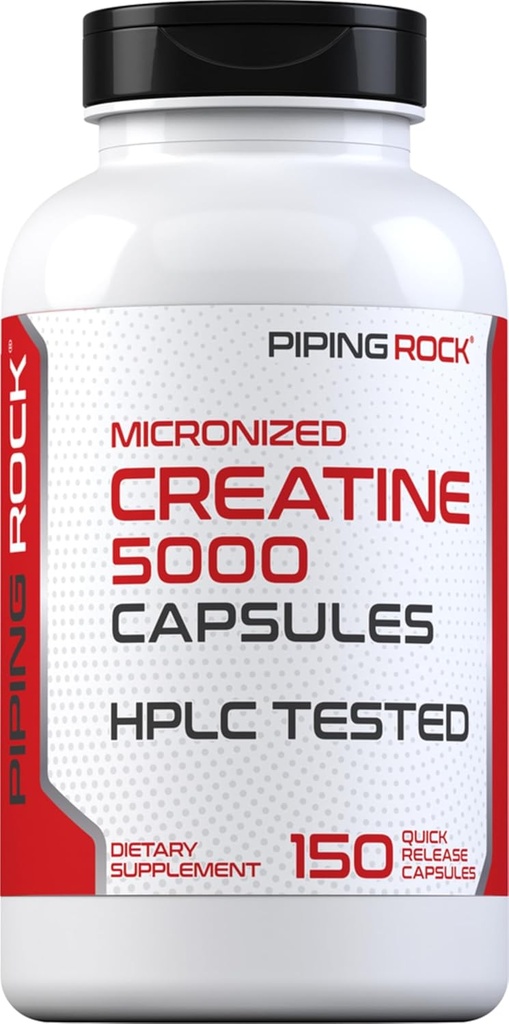 Piping Rock Creatine Monohydrate Capsules | 5000mg | 150 Pills | Micronized Supplement for Men and Women | Non-GMO, Gluten Free 2