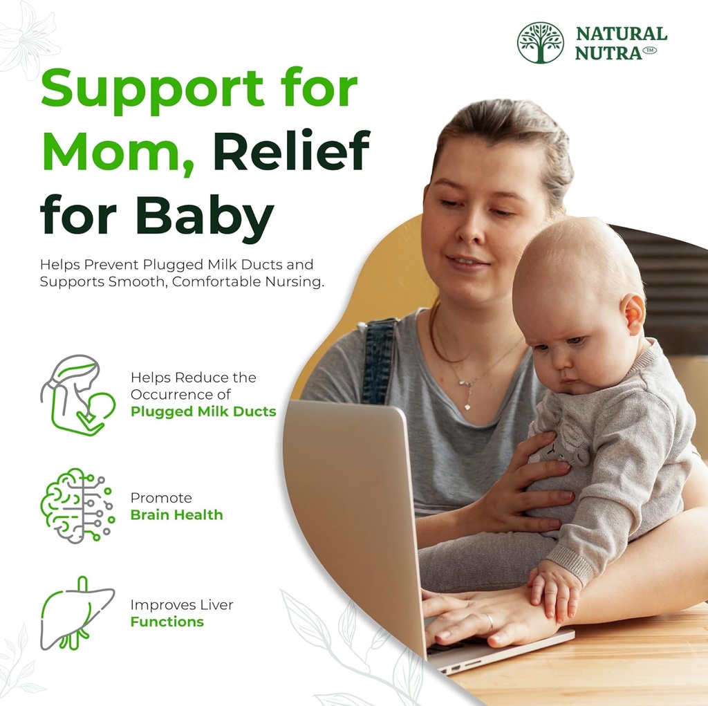 Natural Nutra Sunflower Lecithin 2000 mg Supplement, Supports Breastfeeding Moms with Plugged Milk Duct Relief, Liver & Brain Health Booster, Soy Free, Non-GMO, Gluten-Free, 120 Softge 6