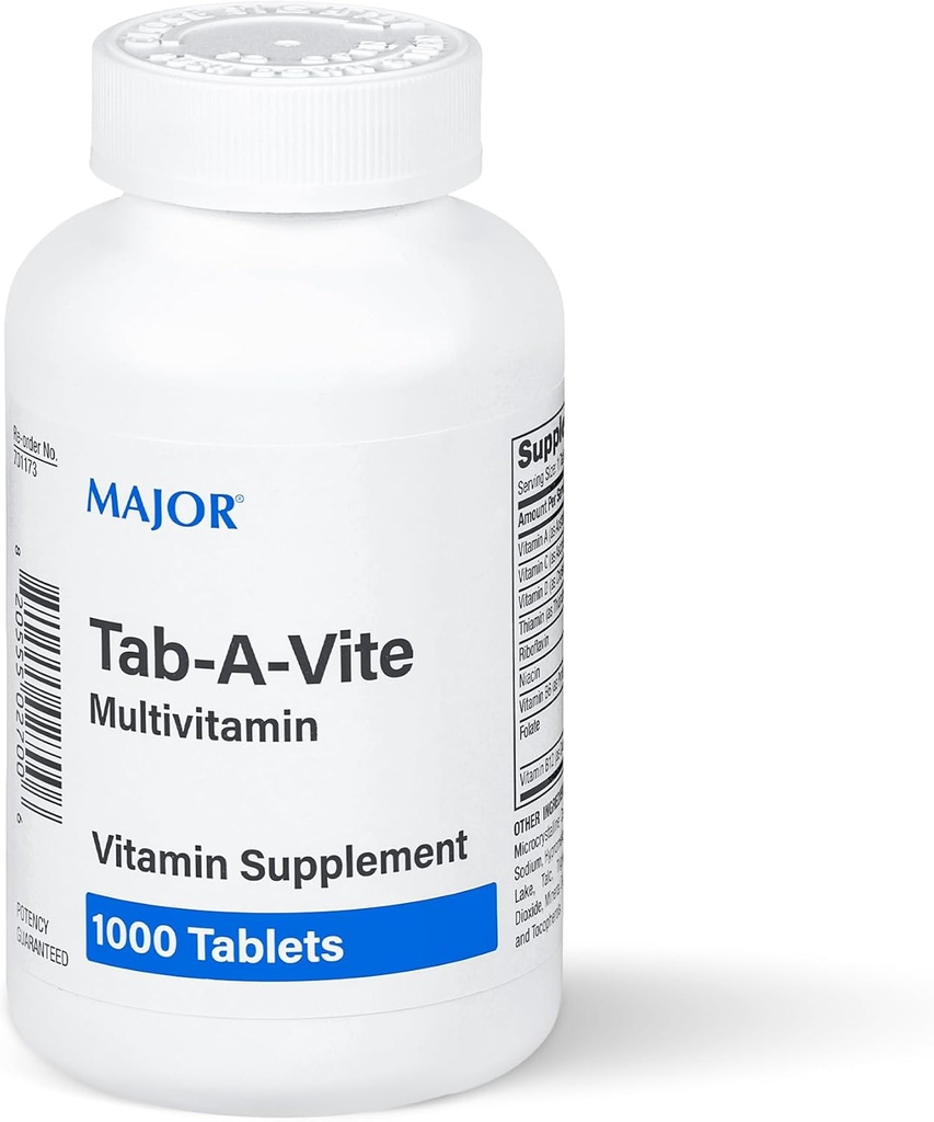 MAJOR Tab-A-Vite Multivitamin Tablets - Gluten-Free Multivitamin for Adults, Supports Overall Health, Multimineral Supplement, 1000 Count 2