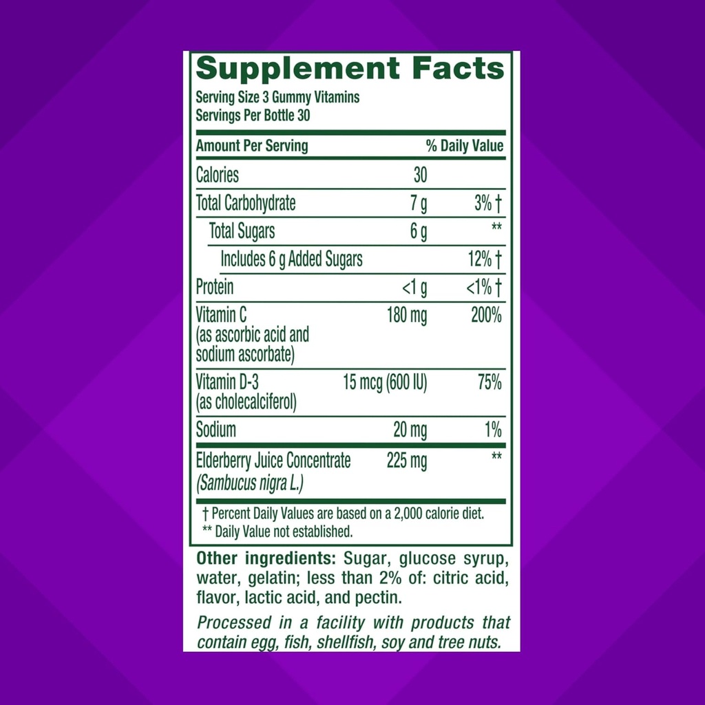 Vitafusion Elderberry Gummy Vitamins, 90ct Elderberry Gummy Vitamins, Chewables, 90 Count 5