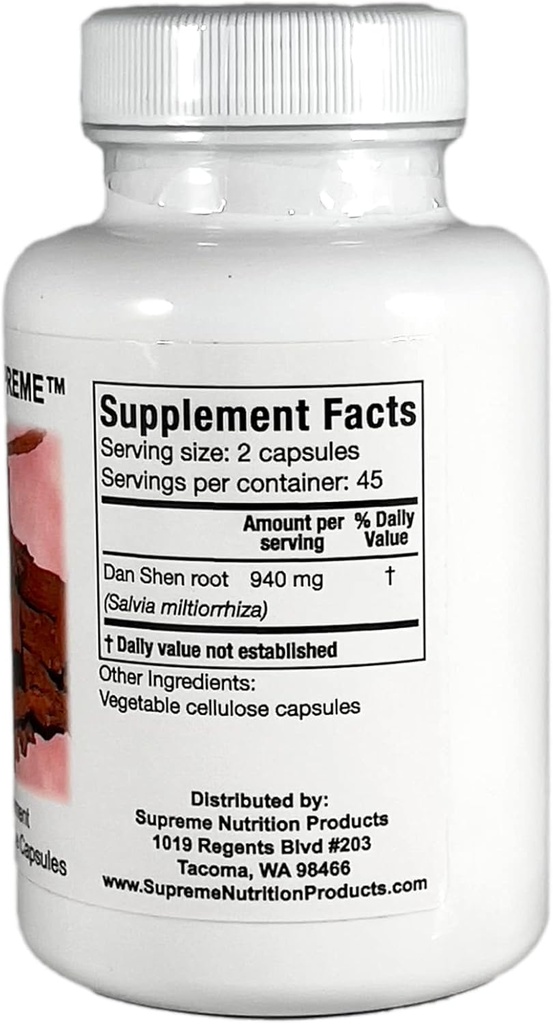 Supreme Nutrition Dan Shen Supreme, 90 Pure Red Sage Vegetarian Capsules 3