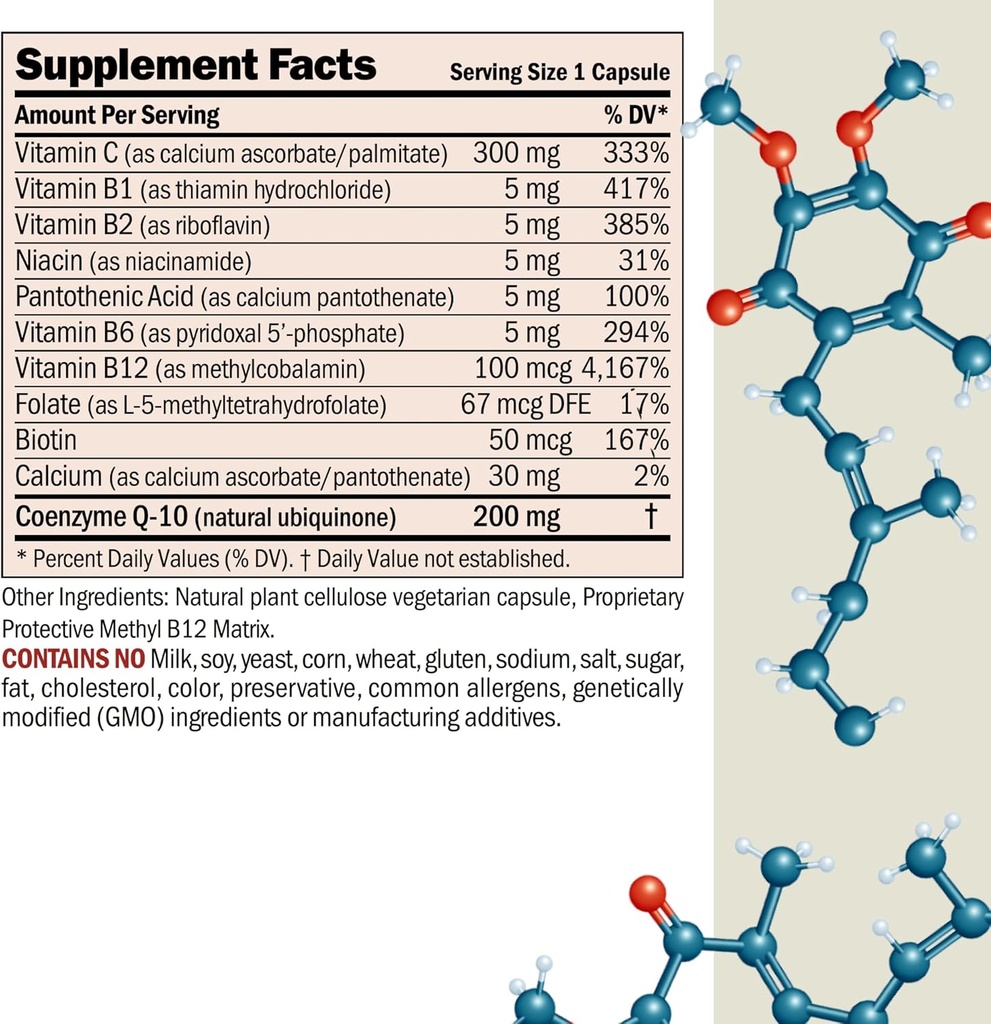 ANDREW LESSMAN Coenzyme Q-10 100 mg 180 Capsules - Essential for Energy Production and Optimum Key Organ Function, Anti-Oxidant Support, Depleted by Aging, Plus B-Complex. Easy to Swallow Capsules 3