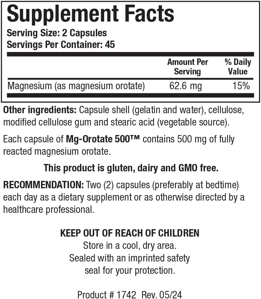 Biotics Research Mg Orotate 500mg™ Magnesium Orotate - 2 Capsules per Serving (1000mg) - Cardiovascular Support Heart Health, Overall Relaxation, Improves Sleep and Muscle Relaxation - 90 Caps 3