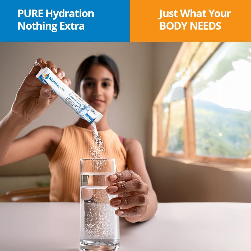 NormaLyte Oral Rehydration Salts-2 Pouches - 60 Sticks (Yields 500mL per Pack)-Pure| Energy Supplements, Potassium Supplement, Dehydration Recovery and Quick Absorption 5