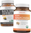Black Seed Oil Gummies & Ashwagandha (1-Month Supply) - Vital Calm Fusion Bundle - Black Seed Oil Gummies Ginger Ale Flavor Cold-Pressed Nigella Sativa & Organic Ashwaganda Natural Adrenal Support 2