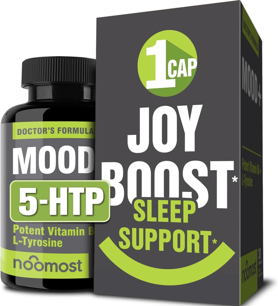 NooMost Mood Support Supplement for Mood Boost, Calm Mind & Body, Stress Response, Energy Supplement – Herbal Adaptogens: Ashwagandha, L Tyrosine, 5 HTP, Passion Flower, 30 Counts 2