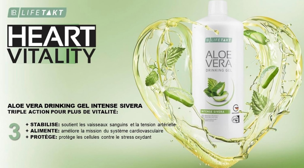 LR Lifetakt Aloe Vera Drinking Gel Intense Sivera Health Care Women Men Drink Every Day Natural Treatment Set of 3-1000 ml./33.3 fl.oz 4