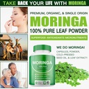 Moringa Powder Capsules - 800mg of Pure Nutrient-Rich Moringa Powder - A Natural Green Antioxidant Superfood - Supports Energy, Gut Health+Essential Vitamins & Amino Acids 4