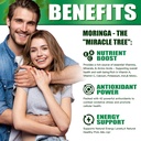 Moringa Powder Capsules - 800mg of Pure Nutrient-Rich Moringa Powder - A Natural Green Antioxidant Superfood - Supports Energy, Gut Health+Essential Vitamins & Amino Acids 5