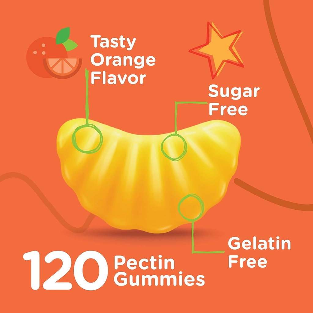 Viteey Kids Vitamin C Gummies 75mg, with Echinacea - Sugar Free - Immune Support for Kids, Toddlers, & Teens - Vegan, Gelatin Free, Gluten Free, GMO Free - Tasty Orange Flavored Immunity Gummy 4