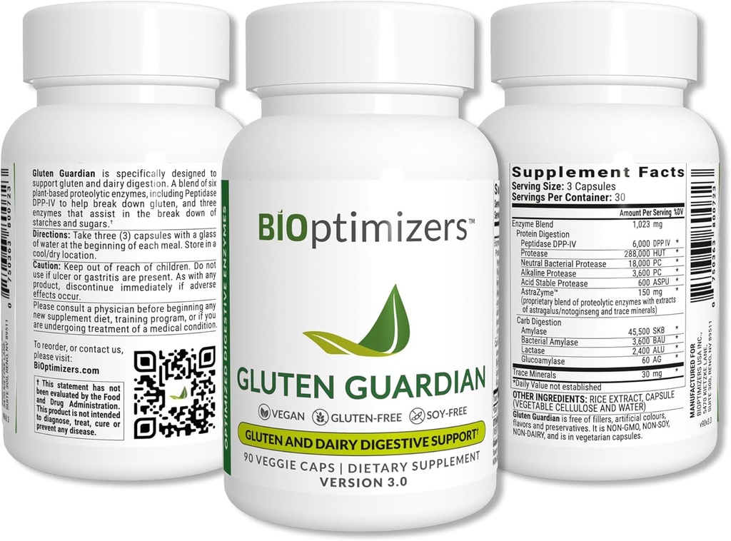 BiOptimizers - Essential Digestive Enzymes Bundle - P3-OM - Gluten Guardian - MassZymes - HCL Breakthrough - Doctor-Formulated (550 Capsules) 5