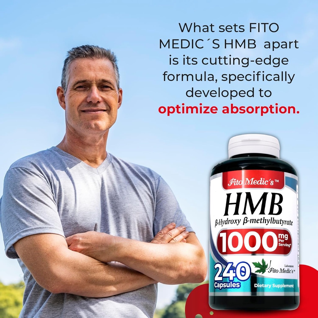 FITO MEDIC'S Lab | hmb |240 Capsules |1000 mg| hmb Supplement | hmb Free Acid| beta-hydroxybutyrate | Concentrate Extract | Ultra high Absorption. 5
