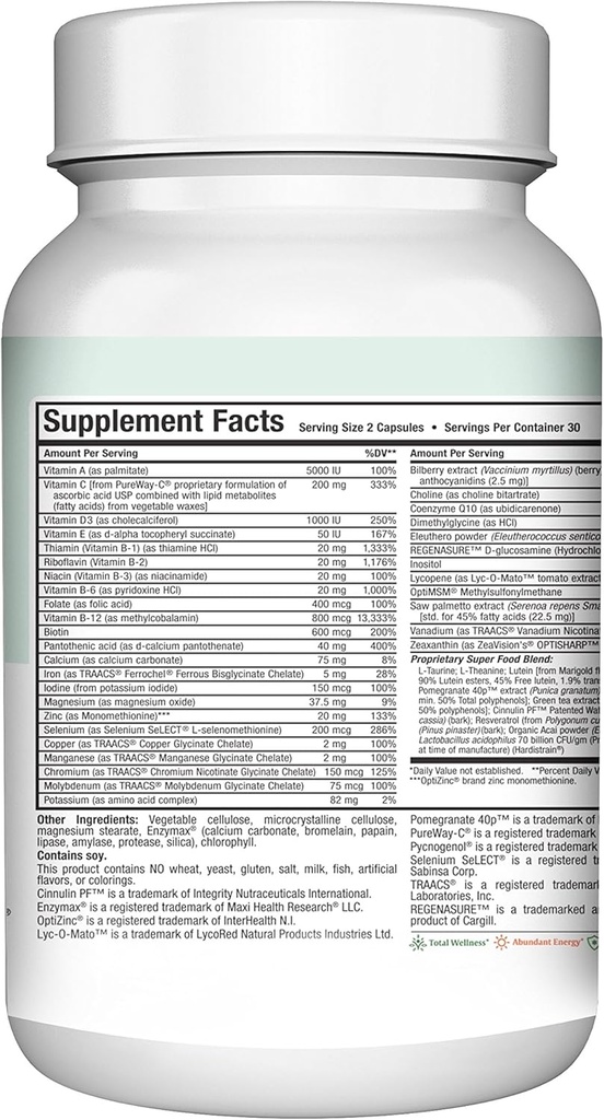 Mens Multivitamin 50 Plus – Daily Multivitamin for Men Over 50 with Vitamin B12, A, D, C, Zinc, Magnesium & More – Energy, Immune & Heart Support Mens Multi Vitamins - Non-GMO – 60 Capsules 5