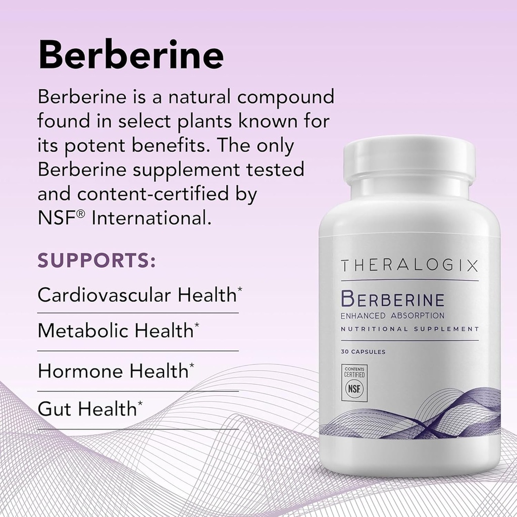 Theralogix Berberine Enhanced Absorption - 30-Day Supply - Made with Berberine Phytosome to Help Support Healthy Metabolism & Hormone Balance* - NSF Certified - 30 Capsules 4
