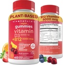 Vitamin B12 Gummies for Adults 5000mcg with Vitamin D3 5000 IU - Chewable B12 Vitamin 5000 MCG Gummies for Women, Vitamin D and B12 Gummy Vitamin 2