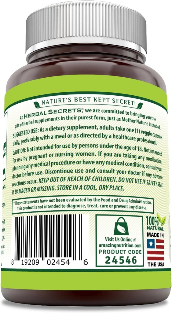 Herbal Secrets Grapeseed Extract 400 mg 120 Veggie Capsules Supplement | Non-GMO | Gluten Free (120 Count | Pack of 2) 4
