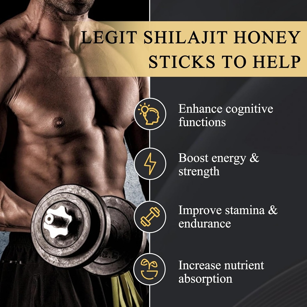 Xucivik Shilajit Honey Sticks,Pure Shilajit Resin with Organic Honey & Saffron, Boost Energy, Strengthen Immunity, Enhance Mental Clarity,Perfect for Men & Women,30 Sticks 5