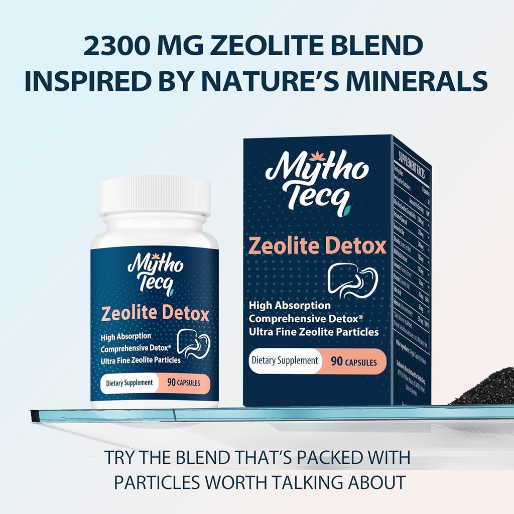 2300 MG Zeolite Detox Capsules - Activated Charcoal & Bentonite Clay, Highly Absorbable Full Body, Liver & Gut Cleanse, Zeolite Clinoptilolite（90 Capsules） 4