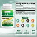 Best Naturals P5P Vitamin B6 (Pyridoxal 5 Phosphate) 100 mg/Serving - 120 Tablets - an Active Form of Vitamin B6. 3