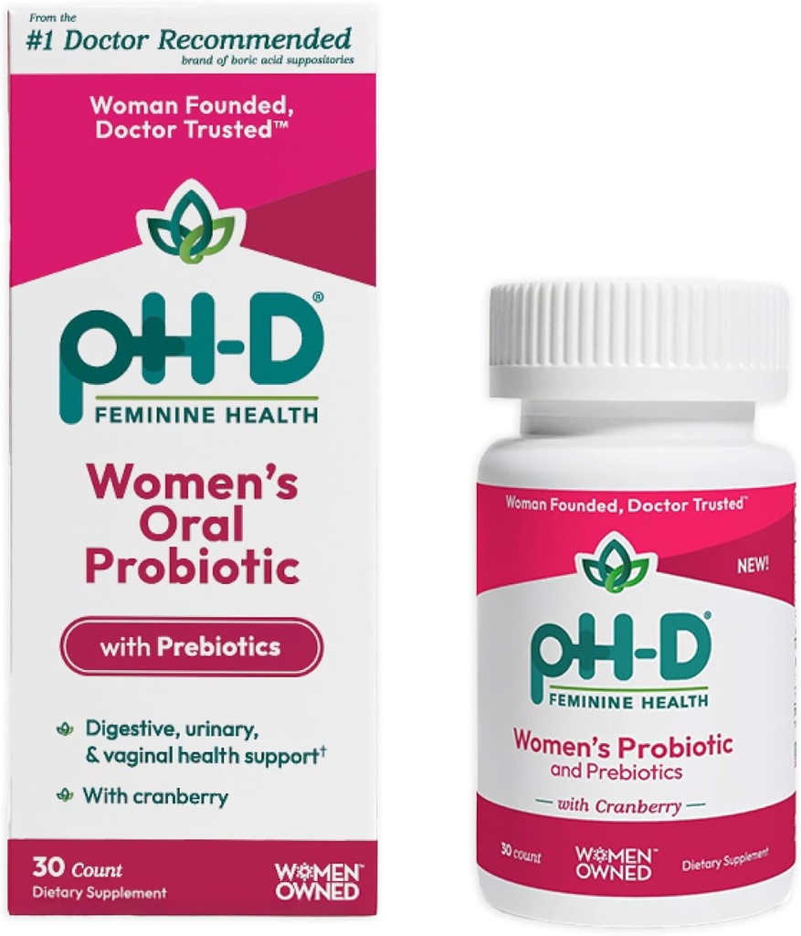 pH-D Feminine Health Support - Women's Health Probiotic with Prebiotic Blend, Cranberry Fruit Extract - Oral Supplement - 30 Count 2
