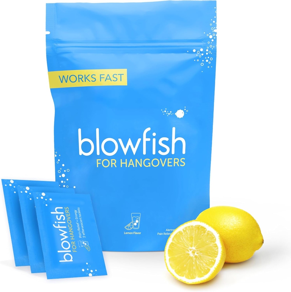 Blowfish for Hangovers - Fast Hangover Relief | FDA-Recognized Formulation - Guaranteed to Relieve Hangover Symptoms in 15 Minutes | Perfect for Weddings and Vacation Essentials | 20 Tablets 2