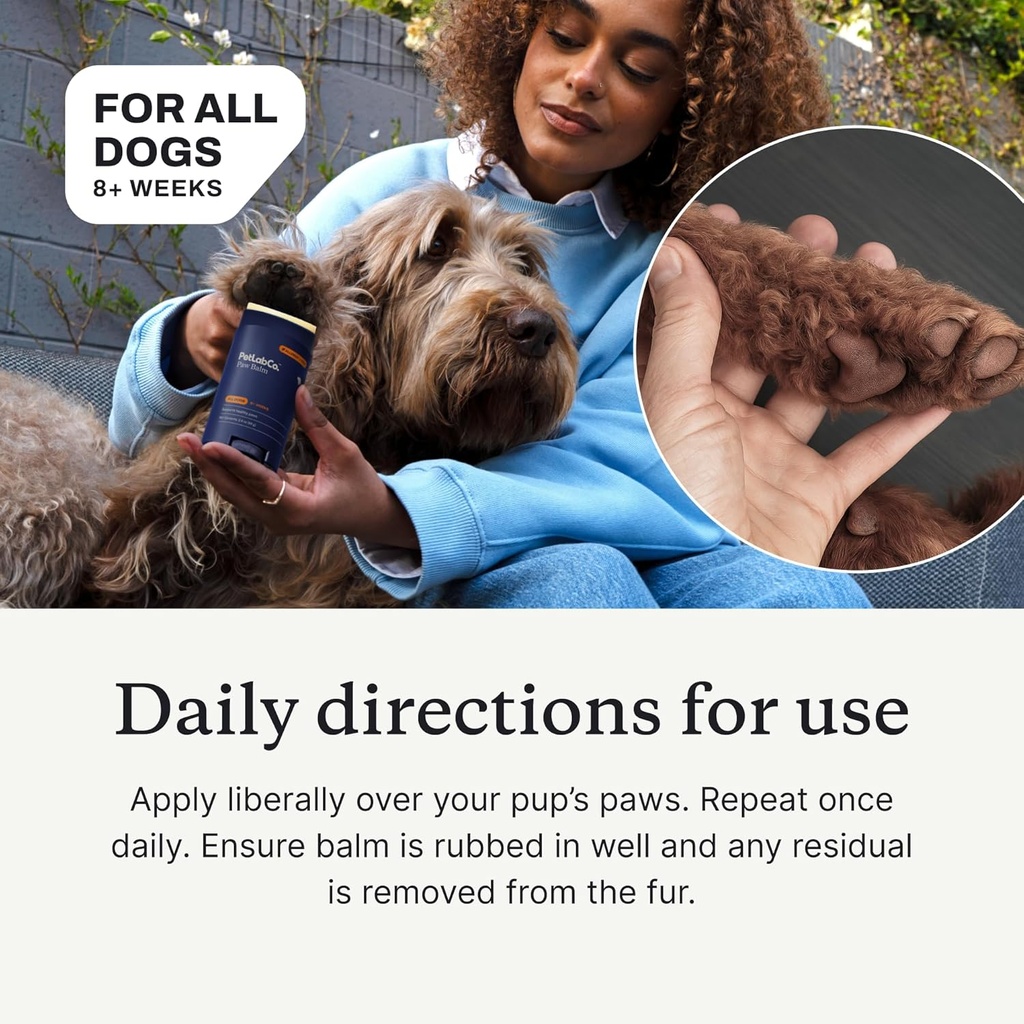 PetLab Co. Paw & Probiotic Bundle: Dog Paw Balm to Support Dry, Cracked Paws 2.4 Ounces & Dog Probiotics for Gut Health, Seasonal Allergies, Skin & Ear Yeast 30 Count 6