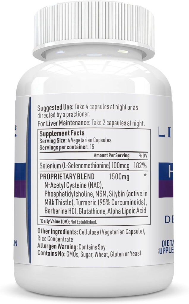 Hepatiben Liver Detox Cleanse, Non-GMO, w/Digestive Repair. Natural Liver Supplement w/Milk Thistle, Silybin, NAC, Choline, Turmeric, Berberine, L-Glutathione 60CT 3