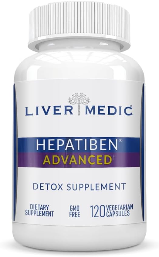 Hepatiben Liver Detox Cleanse, Non-GMO, w/Digestive Repair. Natural Liver Supplement w/Milk Thistle, Silybin, NAC, Choline, Turmeric, Berberine, L-Glutathione 60CT 5