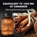 Vitamin World Cinnamon Complex with Chromium, 1000 mg Cinnamon Supplements with High-Potency Chromium for Healthy Metabolism & Antioxidant Protection, 120 Capsules, 2 Month Supply, Gluten Free 4