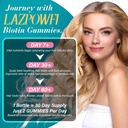 Biotin Gummies -Hair Skin and Nails Vitamins for Men & Women, Vegan Vitamin B7, Supports Hair Growth and Stronger Nails,90 Day Supply-Raspberry-3 Pack 3