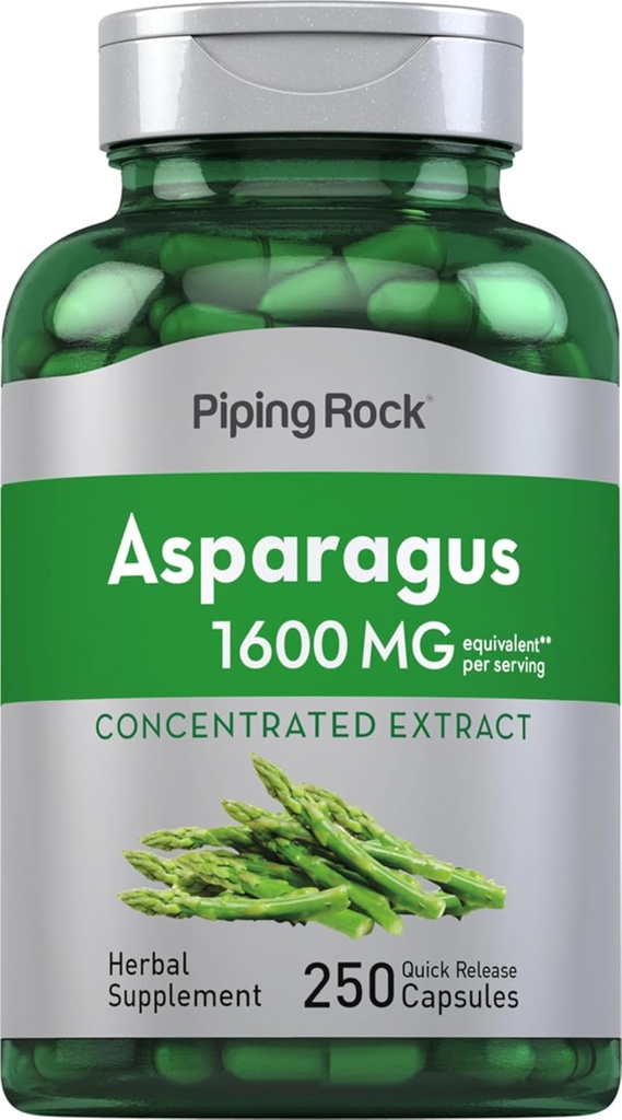 Piping Rock Asparagus Supplement 1600mg | 250 Capsules | Root Extract | Non-GMO, Gluten Free 2