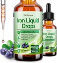 Liquid Iron Supplement for Women Men & Kids, Vegan Iron Drops with Vitamin C D, B12, B-Complex, High Potency Liquid with Multivitamin for Anemia, Energy Support, Blood, Magnesium Gentle 2