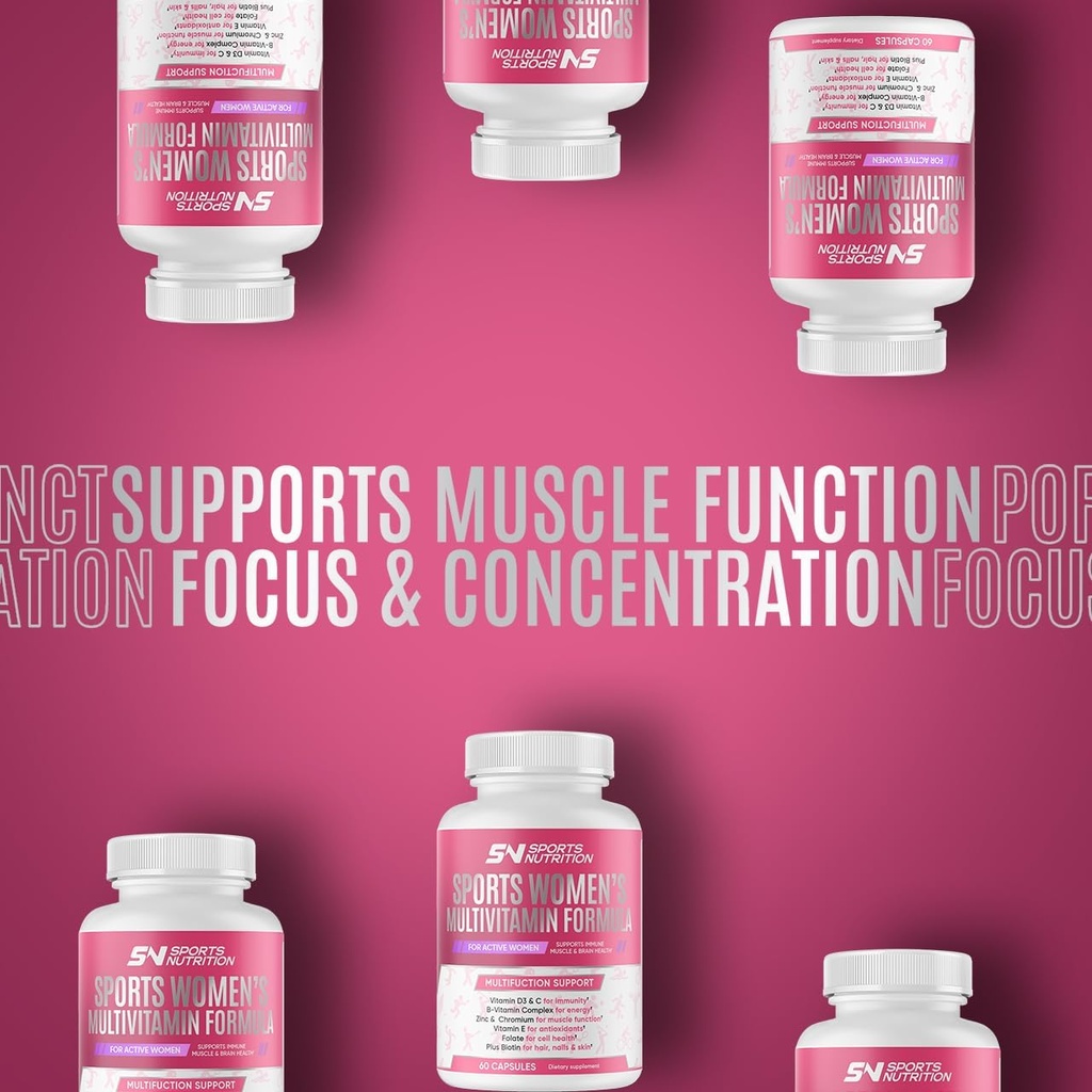 MULTIVITAMIN for Active Women, 60 Capsules, Multivitamin & Multi-Mineral Supplement for Women, Helps Support Energy Levels, Focus, Concentration & Immune Health 6