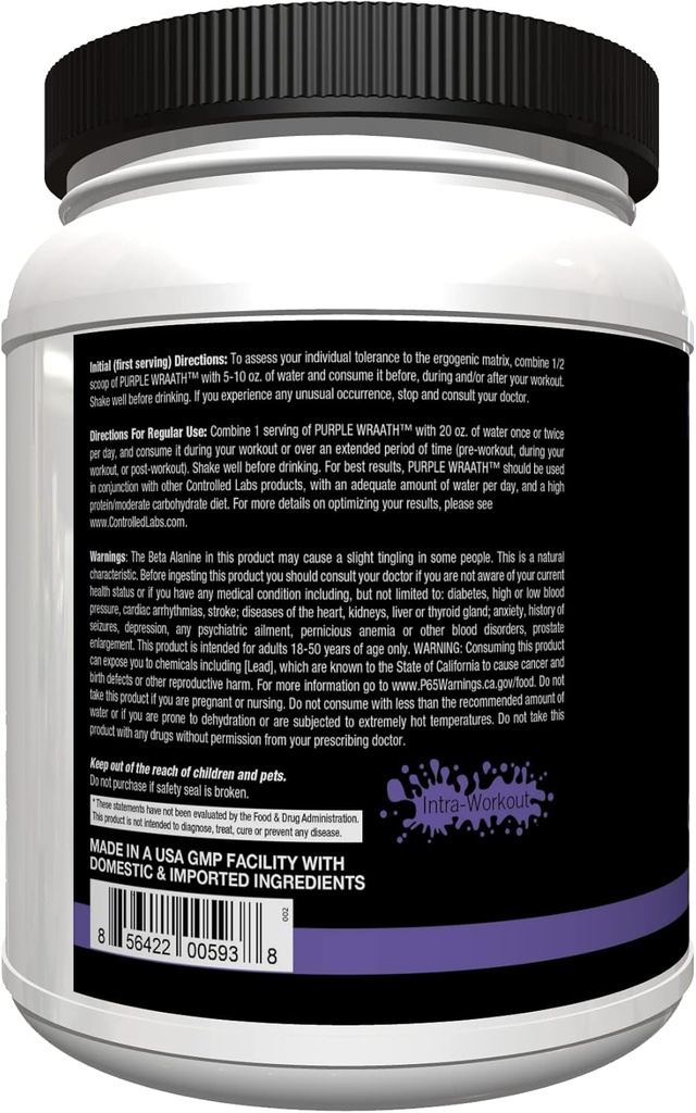 Purple Wraath, 90 Servings by Controlled Labs 3