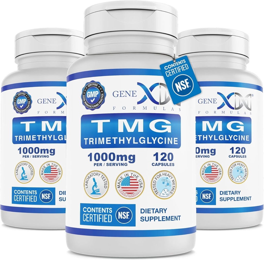 Genex Formulas TMG Supplement 1000mg (360 Capsules) - NSF Certified for Safety, Quality & Label Accuracy - Betaine Anhydrous Trimethylglycine - Liver Supplement - Gluten Free & Non-GMO - 30-Day Supply 2